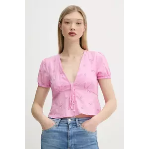 Tommy Jeans bluză culoarea roz, regular, DW0DW21241 imagine