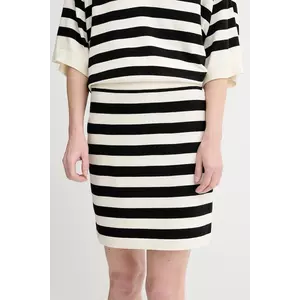 Gestuz fustă culoarea negru, mini, drept, 10910129 imagine