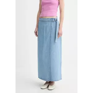 Levi's fustă din denim COLUMN WRAP SKIRT maxi, drept, 001VG imagine