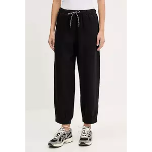 Napapijri pantaloni din amestec de in M-Ete culoarea negru, uni, NP0A4IFU9411 imagine