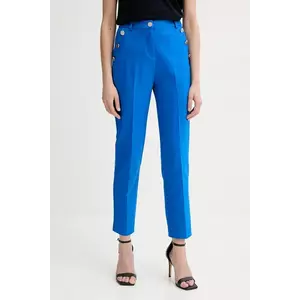 Morgan pantaloni culoarea violet, fason tigareta, medium waist, PKY.F imagine