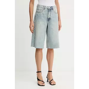 Gestuz pantaloni scurți din denim uni, high waist, 10910165 imagine