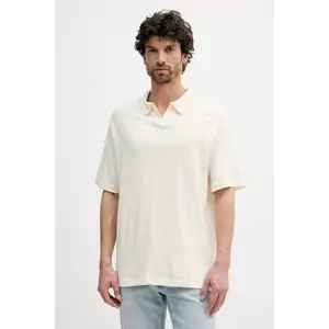 United Colors of Benetton polo din in culoarea bej, uni, 3UTFU302A imagine
