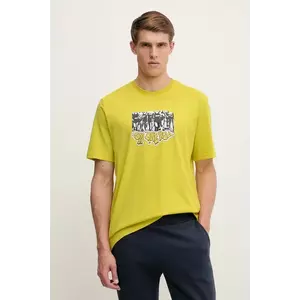 adidas Originals tricou din bumbac Q12 TS Crowd culoarea galben, cu imprimeu, JD0709 imagine