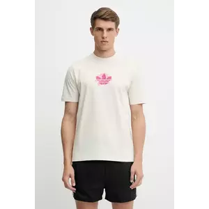 adidas Originals tricou din bumbac Graphic Tee culoarea bej, cu imprimeu, KC4943 imagine