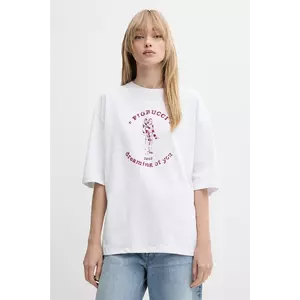 Fiorucci tricou din bumbac White Dreaming of You Print Relaxed Fit T-Shirt culoarea alb, W02SMTSH101CJ01WH03 imagine