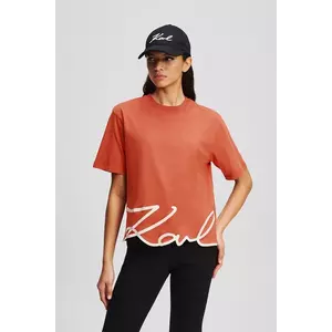 Karl Lagerfeld tricou din bumbac KARL SIGNATURE culoarea roșu, A1W17013 imagine