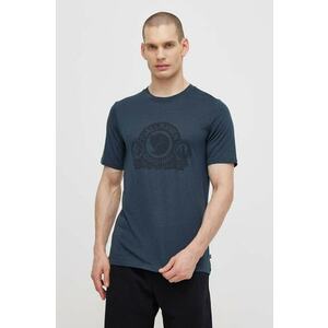 Fjallraven tricou de lână Abisko Wool Classic culoarea bleumarin, cu imprimeu F84117 imagine