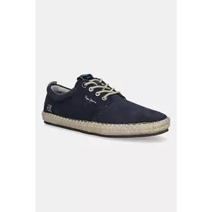 Pepe Jeans espadrile din piele întoarsă TOURIST WEST culoarea bleumarin, PMS10336 imagine
