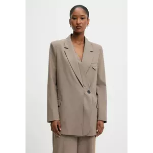 Answear Lab sacou culoarea maro, cu doua randuri de nasturi, neted imagine