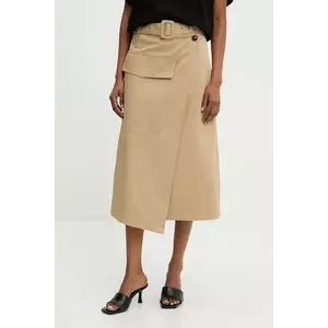 Answear Lab fustă culoarea bej, midi, evazati imagine