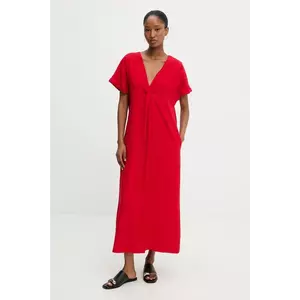 Answear Lab rochie culoarea rosu, midi, evazată imagine