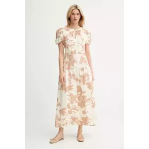 Answear Lab rochie din in culoarea maro, maxi, evazată imagine