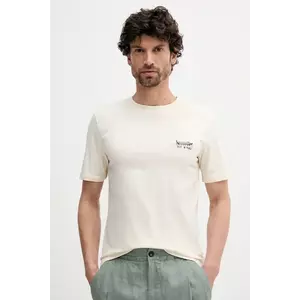 Lindbergh tricou din bumbac culoarea bej, cu imprimeu, 30-400235 imagine