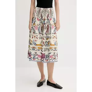 Farm Rio fustă culoarea bej, midi, evazată, 328657 imagine