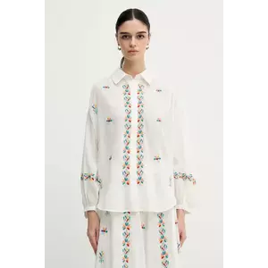 La Petite Française cămașă din bumbac CHEN culoarea bej, cu guler clasic, relaxed, CHEN imagine