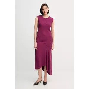 Hoss Intropia rochie din amestec de in culoarea violet, midi, dreaptă, 8229107 imagine