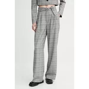 Alohas pantaloni Cata culoarea gri, drept, high waist, R100919 imagine