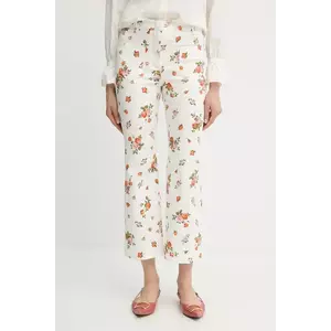 Weekend Max Mara pantaloni culoarea bej, evazati, high waist, 2515131023600 imagine