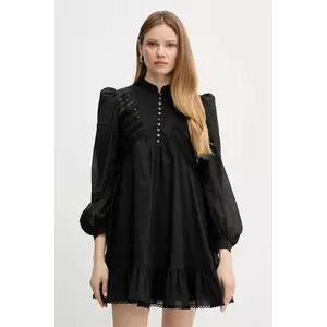 Weekend Max Mara rochie din bumbac culoarea negru, mini, evazată, 2515231023600 imagine