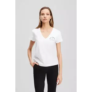 Karl Lagerfeld tricou din bumbac culoarea alb, A3W17104 imagine