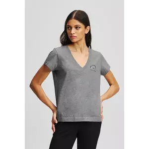 Karl Lagerfeld tricou din bumbac culoarea gri, A3W17104 imagine