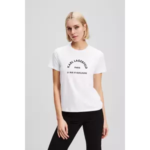 Karl Lagerfeld tricou din bumbac culoarea alb, A3W17105 imagine