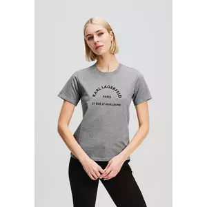 Karl Lagerfeld tricou din bumbac culoarea gri, A3W17105 imagine