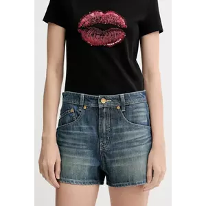 Miss Sixty pantaloni scurți din denim uni, high waist, 6S2JJ3320T imagine