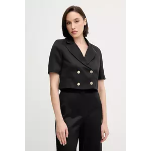 Gaudi blazer din amestec de in culoarea negru, cu doua randuri de nasturi, uni, 511FD35006 imagine