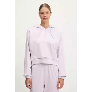 adidas bluză Essentials culoarea violet, cu glugă, uni, JN1947 imagine
