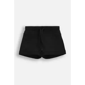 Coccodrillo pantaloni scurți culoarea negru, uni, talie reglabila, EVERYDAY GIRL imagine