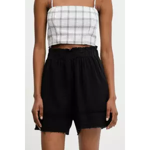 Answear Lab pantaloni scurti culoarea negru, neted, high waist imagine