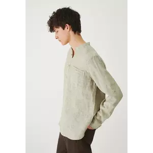 Medicine camasa de in culoarea verde, cu guler stand-up, regular imagine