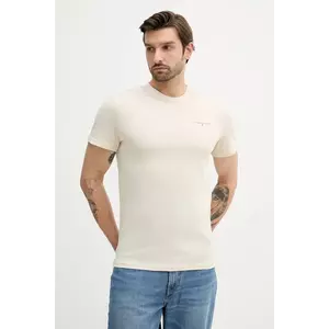 Tommy Jeans tricou din bumbac culoarea bej, cu imprimeu, DM0DM21780 imagine