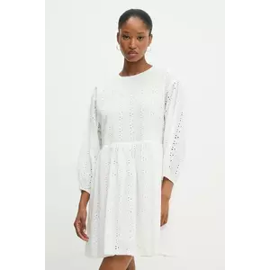 Answear Lab rochie din bumbac culoarea alb, mini, evazată imagine