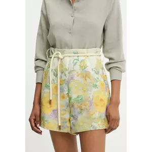 Answear Lab pantaloni scurti culoarea galben, modelator, high waist imagine