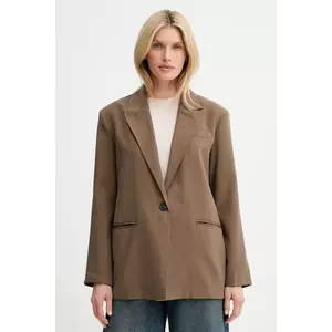 Answear Lab sacou culoarea maro, oversize, neted imagine