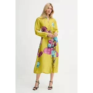 Answear Lab rochie culoarea galben, midi, evazată imagine