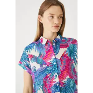 Medicine camasa din bumbac culoarea bej, cu guler clasic, relaxed imagine