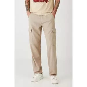 Medicine pantaloni din in culoarea bej, drept imagine