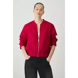 Medicine geacă de in culoarea rosu, de tranzitie, oversize imagine