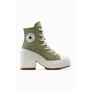 Converse teniși Chuck 70 De Luxe Heel culoarea verde, A11899C imagine