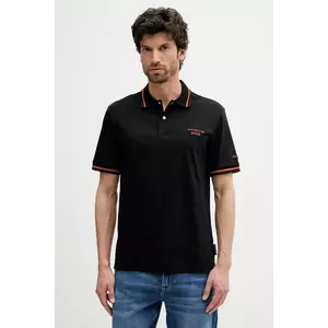 BOSS polo de bumbac culoarea negru, cu imprimeu, 50543257 imagine
