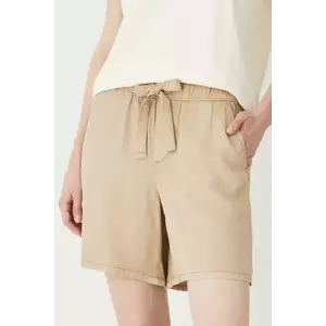 Medicine pantaloni scurti culoarea bej, neted, medium waist imagine