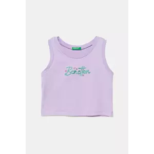 United Colors of Benetton top din bumbac pentru copii culoarea violet, 3I1XCH01Z imagine