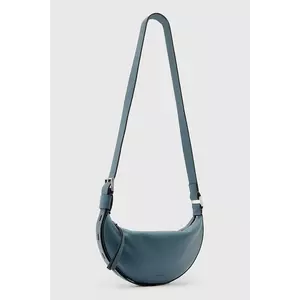 AllSaints poșetă de piele HALF MOON culoarea alb, W301XB imagine