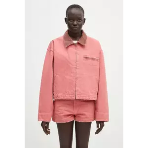 AMBUSH jachetă de bumbac Cropped Canvas Work Jacket culoarea portocaliu, de tranzitie, oversize, 12115367 imagine