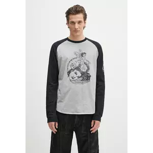 AMBUSH longsleeve din bumbac Raglan L/S T-Shirt culoarea gri, cu imprimeu, 12115325 imagine