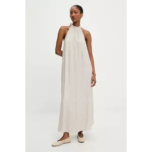 Answear Lab rochie din in culoarea bej, maxi, drept imagine